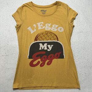 Kellogg's L'Eggo My Eggo Women's Junior's Large (11-13) Graphic T Shirt Yellow